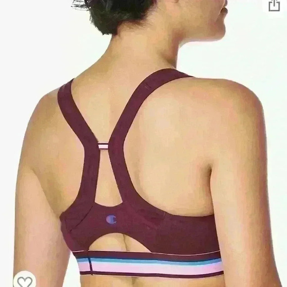 Champion Sport Bra Women's The Authentic Dark Purple Size L Athletic Gym Outdoor - Picture 2 of 8